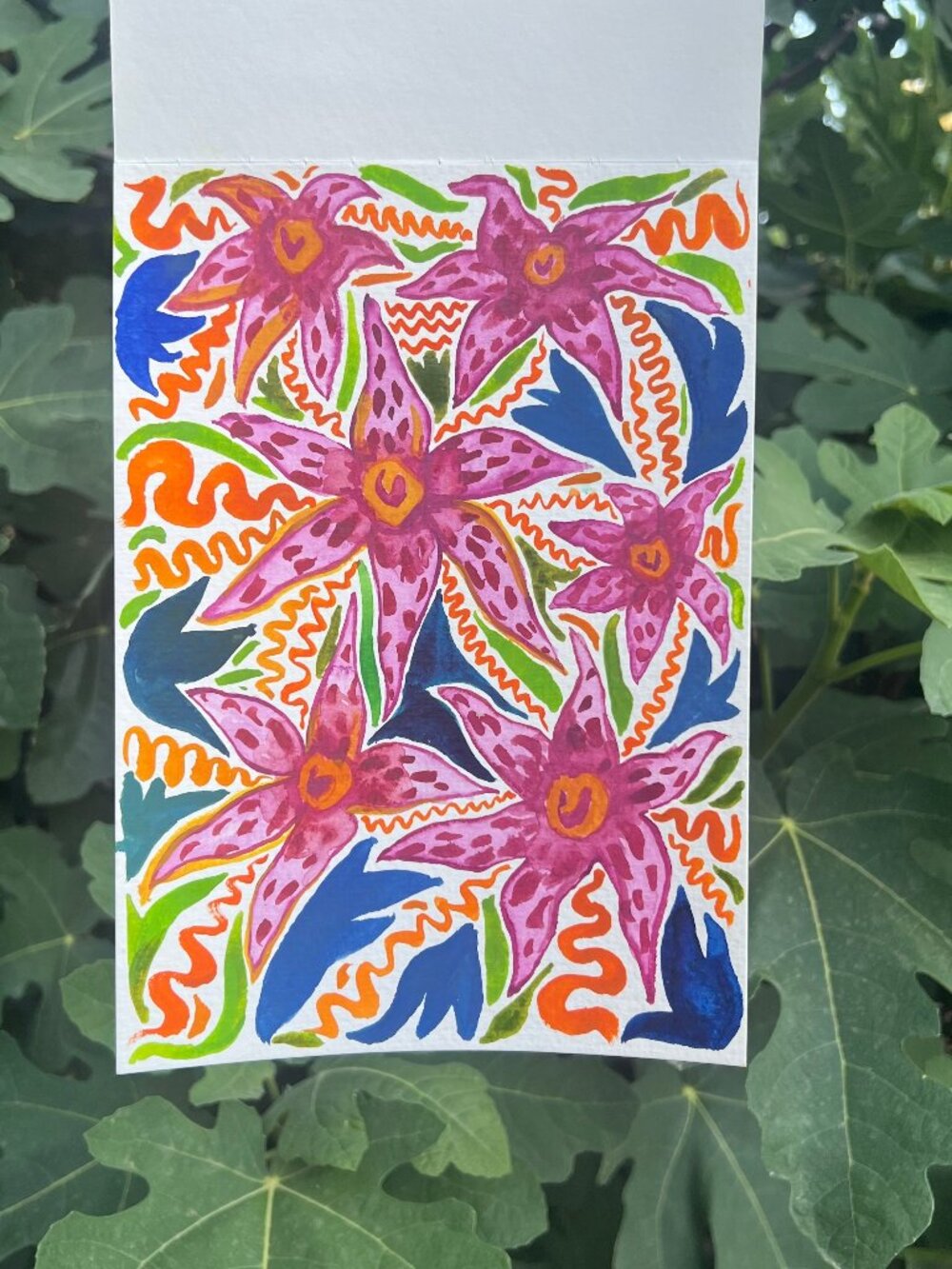Original watercolor flowers painting made by me